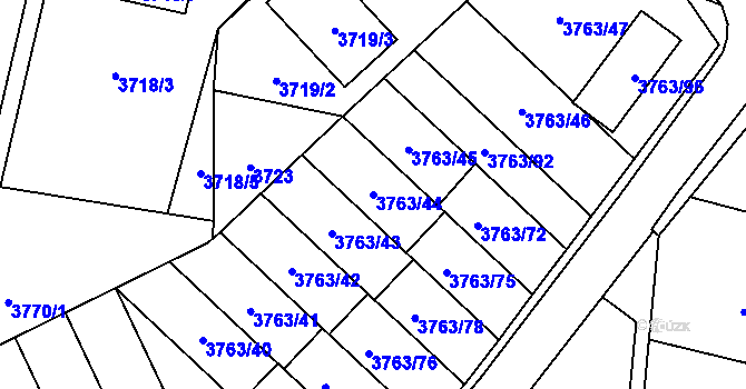 Parcela st. 3763/44 v KÚ Zábřeh na Moravě, Katastrální mapa