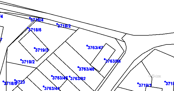Parcela st. 3763/47 v KÚ Zábřeh na Moravě, Katastrální mapa