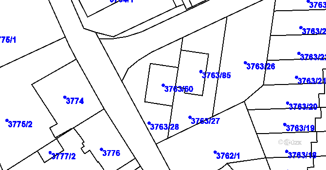 Parcela st. 3763/60 v KÚ Zábřeh na Moravě, Katastrální mapa