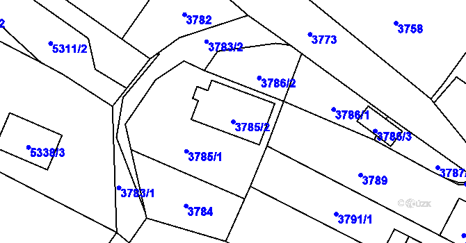 Parcela st. 3785/2 v KÚ Zábřeh na Moravě, Katastrální mapa