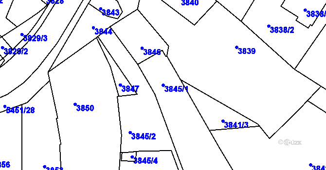 Parcela st. 3845/1 v KÚ Zábřeh na Moravě, Katastrální mapa