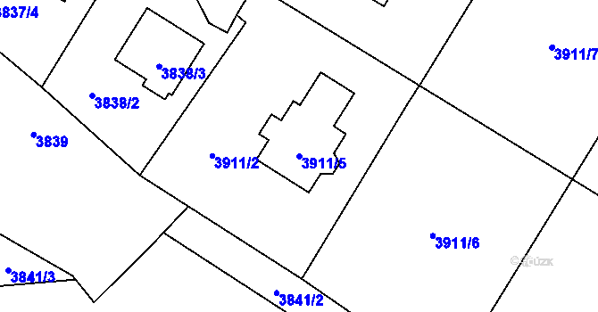 Parcela st. 3911/5 v KÚ Zábřeh na Moravě, Katastrální mapa