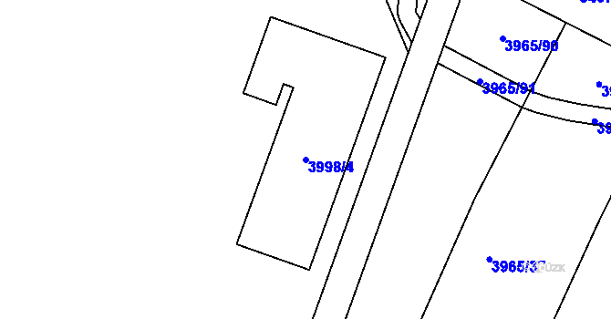 Parcela st. 3998/4 v KÚ Zábřeh na Moravě, Katastrální mapa