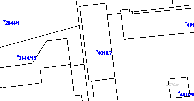 Parcela st. 4010/7 v KÚ Zábřeh na Moravě, Katastrální mapa