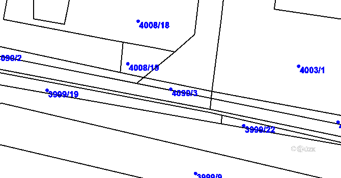 Parcela st. 4090/3 v KÚ Zábřeh na Moravě, Katastrální mapa