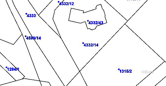 Parcela st. 4332/14 v KÚ Zábřeh na Moravě, Katastrální mapa