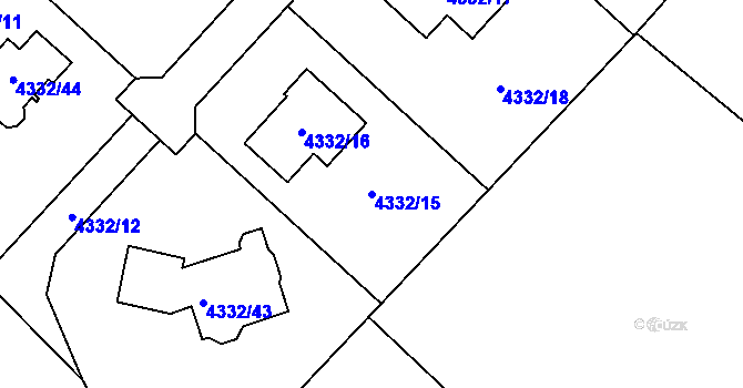 Parcela st. 4332/15 v KÚ Zábřeh na Moravě, Katastrální mapa