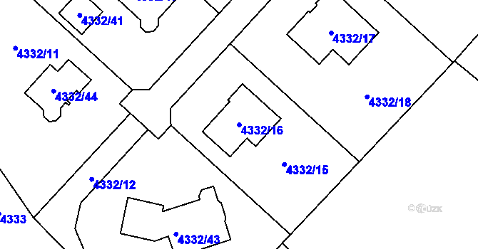 Parcela st. 4332/16 v KÚ Zábřeh na Moravě, Katastrální mapa