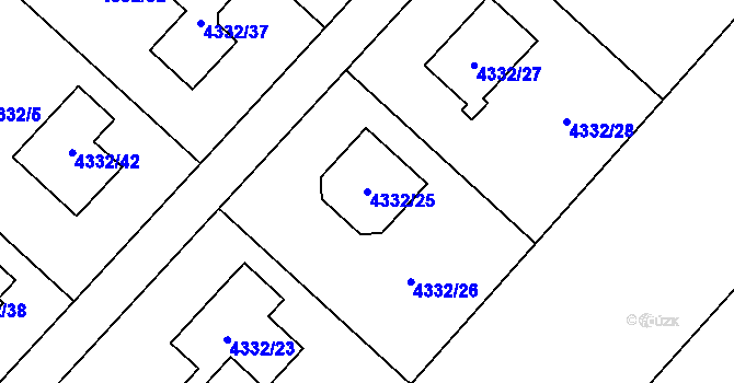 Parcela st. 4332/25 v KÚ Zábřeh na Moravě, Katastrální mapa