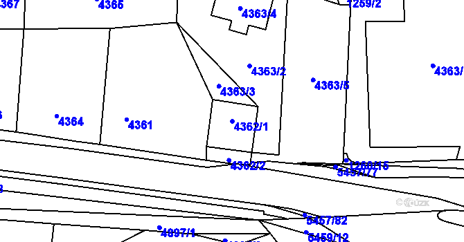 Parcela st. 4362/1 v KÚ Zábřeh na Moravě, Katastrální mapa