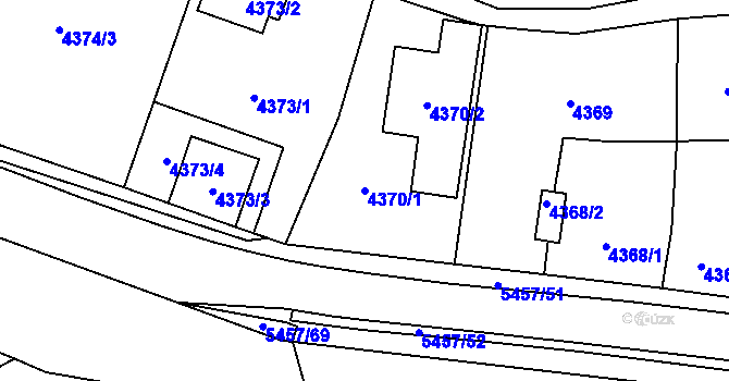 Parcela st. 4370/1 v KÚ Zábřeh na Moravě, Katastrální mapa