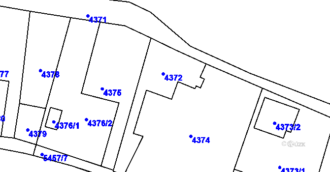 Parcela st. 4372 v KÚ Zábřeh na Moravě, Katastrální mapa
