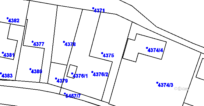 Parcela st. 4375 v KÚ Zábřeh na Moravě, Katastrální mapa