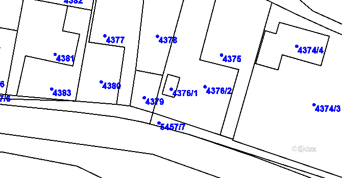Parcela st. 4376/1 v KÚ Zábřeh na Moravě, Katastrální mapa