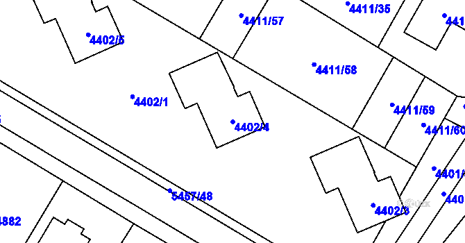 Parcela st. 4402/4 v KÚ Zábřeh na Moravě, Katastrální mapa