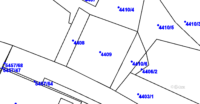 Parcela st. 4409 v KÚ Zábřeh na Moravě, Katastrální mapa