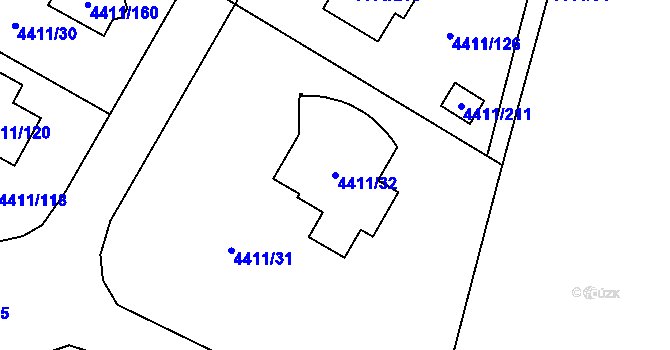 Parcela st. 4411/32 v KÚ Zábřeh na Moravě, Katastrální mapa