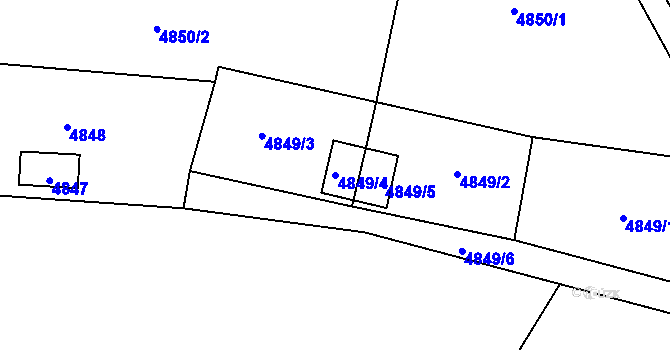 Parcela st. 4849/4 v KÚ Zábřeh na Moravě, Katastrální mapa