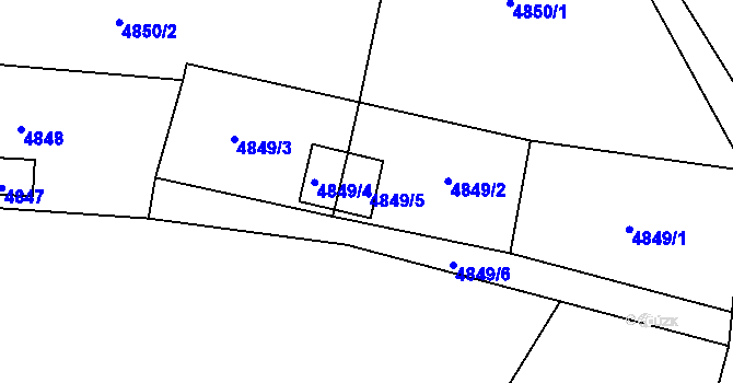 Parcela st. 4849/5 v KÚ Zábřeh na Moravě, Katastrální mapa