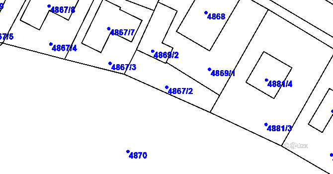 Parcela st. 4867/2 v KÚ Zábřeh na Moravě, Katastrální mapa