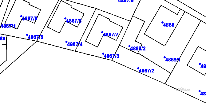 Parcela st. 4867/3 v KÚ Zábřeh na Moravě, Katastrální mapa