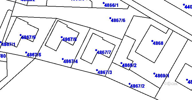 Parcela st. 4867/7 v KÚ Zábřeh na Moravě, Katastrální mapa