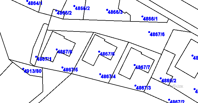 Parcela st. 4867/8 v KÚ Zábřeh na Moravě, Katastrální mapa