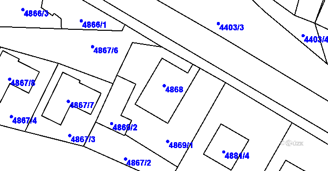 Parcela st. 4868 v KÚ Zábřeh na Moravě, Katastrální mapa