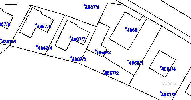Parcela st. 4869/2 v KÚ Zábřeh na Moravě, Katastrální mapa
