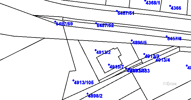 Parcela st. 4913/2 v KÚ Zábřeh na Moravě, Katastrální mapa