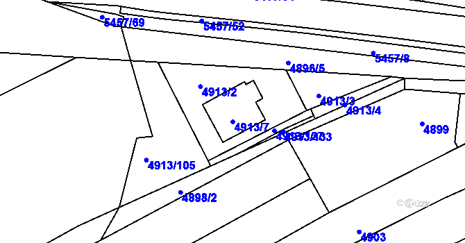Parcela st. 4913/7 v KÚ Zábřeh na Moravě, Katastrální mapa
