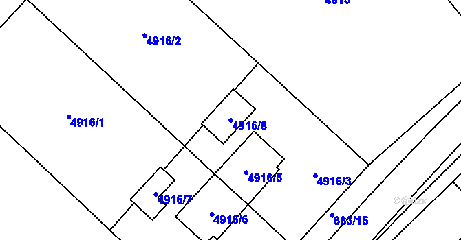 Parcela st. 4916/8 v KÚ Zábřeh na Moravě, Katastrální mapa