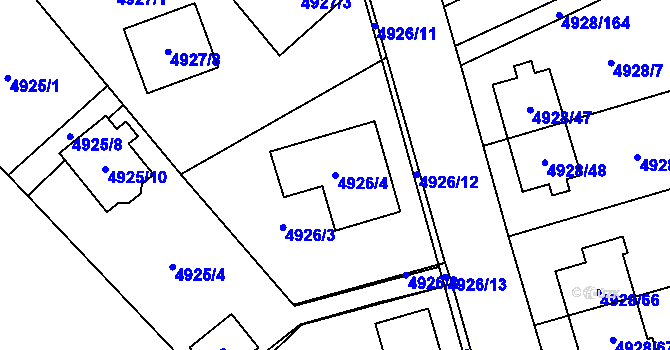 Parcela st. 4926/4 v KÚ Zábřeh na Moravě, Katastrální mapa