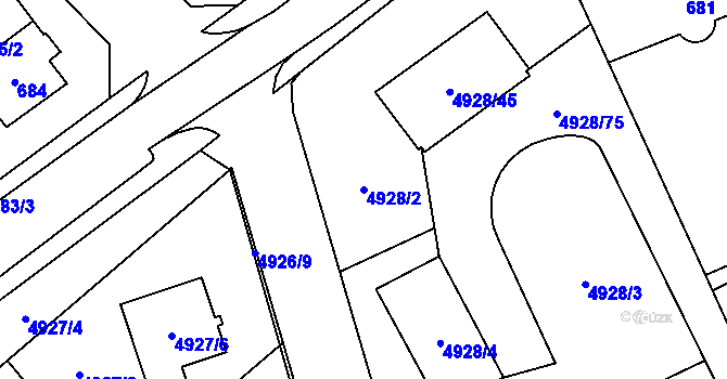 Parcela st. 4928/2 v KÚ Zábřeh na Moravě, Katastrální mapa