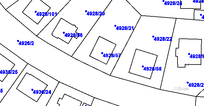 Parcela st. 4928/57 v KÚ Zábřeh na Moravě, Katastrální mapa