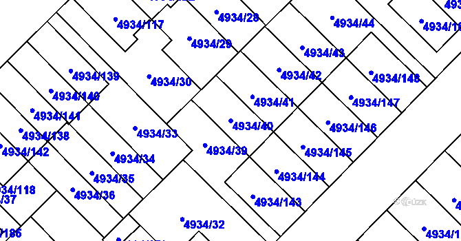 Parcela st. 4934/40 v KÚ Zábřeh na Moravě, Katastrální mapa