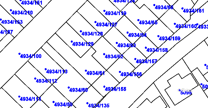 Parcela st. 4934/62 v KÚ Zábřeh na Moravě, Katastrální mapa