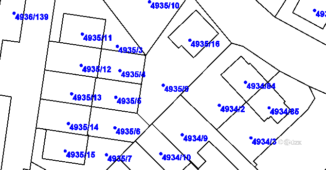 Parcela st. 4935/9 v KÚ Zábřeh na Moravě, Katastrální mapa