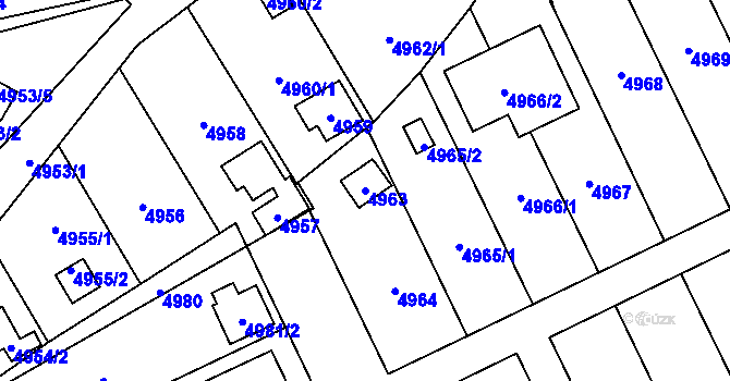 Parcela st. 4963 v KÚ Zábřeh na Moravě, Katastrální mapa