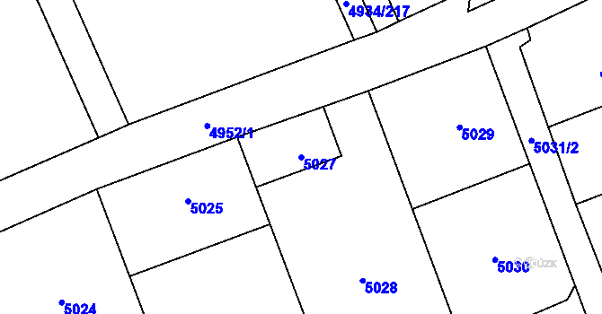 Parcela st. 5027 v KÚ Zábřeh na Moravě, Katastrální mapa