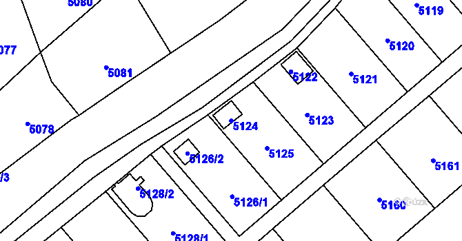 Parcela st. 5124 v KÚ Zábřeh na Moravě, Katastrální mapa