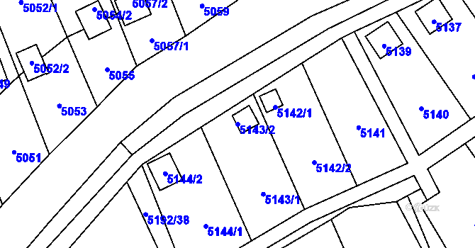 Parcela st. 5143/2 v KÚ Zábřeh na Moravě, Katastrální mapa