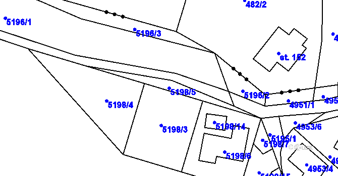 Parcela st. 5198/5 v KÚ Zábřeh na Moravě, Katastrální mapa