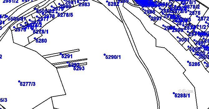 Parcela st. 5290/1 v KÚ Zábřeh na Moravě, Katastrální mapa