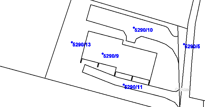 Parcela st. 5290/9 v KÚ Zábřeh na Moravě, Katastrální mapa