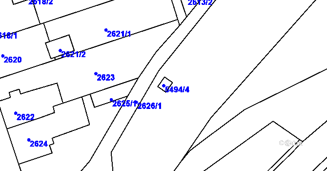 Parcela st. 5494/4 v KÚ Zábřeh na Moravě, Katastrální mapa