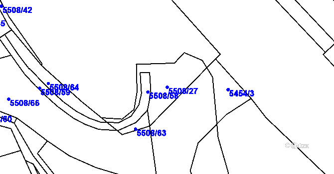 Parcela st. 5508/27 v KÚ Zábřeh na Moravě, Katastrální mapa