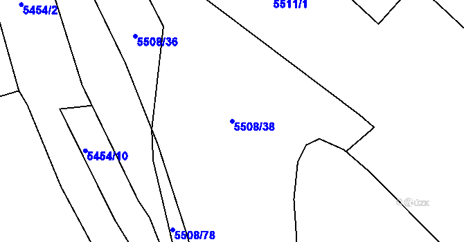 Parcela st. 5508/38 v KÚ Zábřeh na Moravě, Katastrální mapa