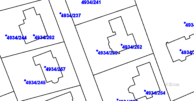 Parcela st. 4934/239 v KÚ Zábřeh na Moravě, Katastrální mapa