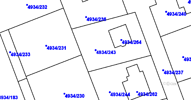 Parcela st. 4934/243 v KÚ Zábřeh na Moravě, Katastrální mapa